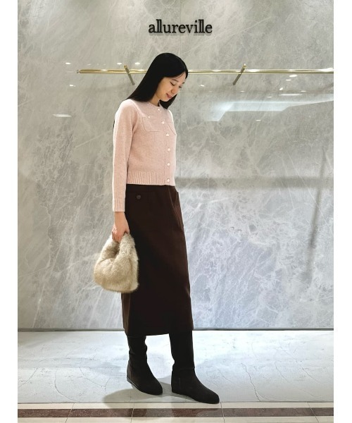 allureville（アルアバイル） スカート カラーメルトン釦付タイト