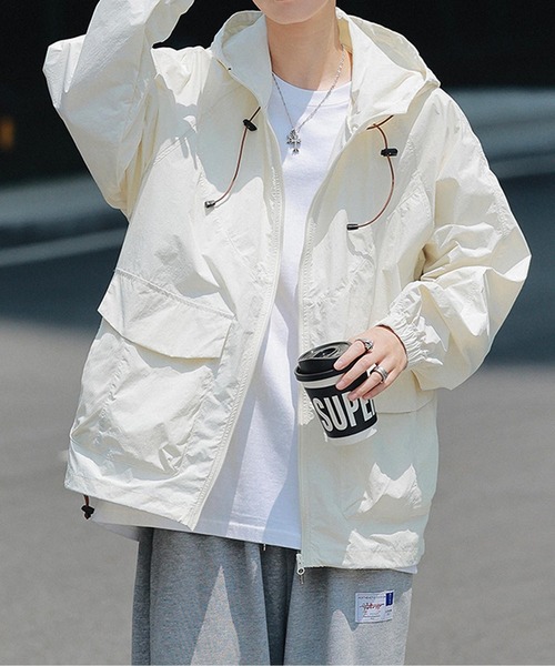 aimoha（アイモハ） ナイロンジャケット ルーズフィットフード