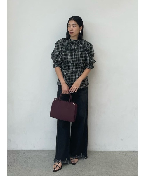 Mila Owen（ミラオーウェン） ブラウス シャツ シャーリングペプラム