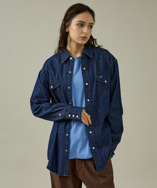MB リジッドデニムウエスタンシャツ Wrangler ラングラー L ラングラー