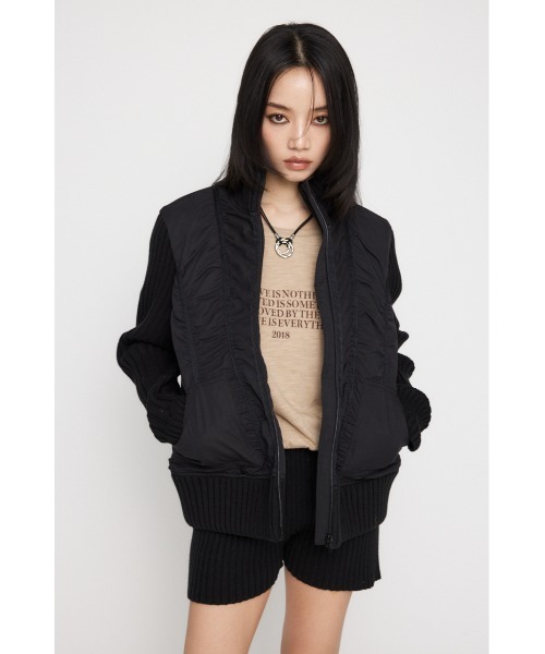 LAGUA GEM（ラグアジェム） ブルゾン アウター KNIT DOCKING ブルゾン