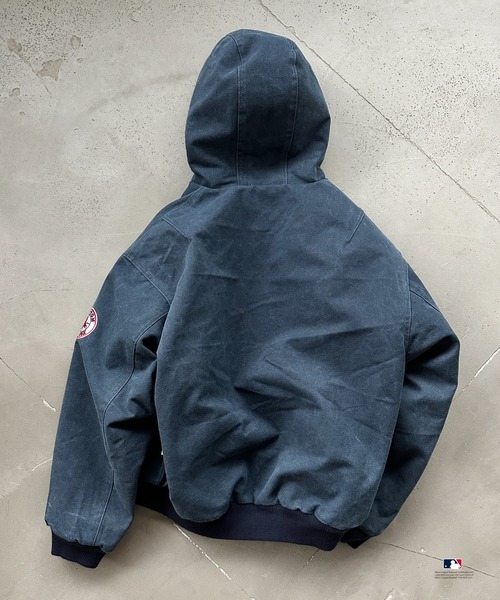 Perushu ブルゾン アウター × MLB コラボ中綿キルティングダックフード