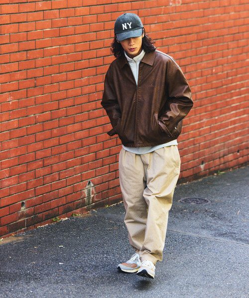 NAUTICA（ノーティカ） ブルゾン アウター フェード加工 レザレッド