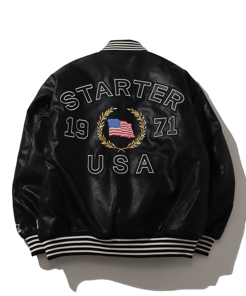 STARTER（スターター） スタジャン PU 中綿 スタジャン メンズ