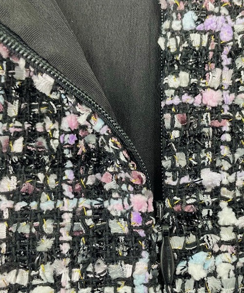 DAY CLOSET ジャンパースカート レディース ツイード風異素材MIX