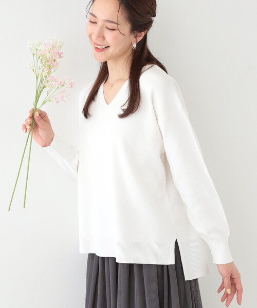 DRESKIP（ドレスキップ） ニット セーター 「洗える/S-LL」お顔周り