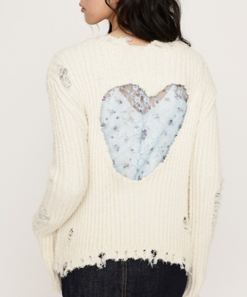 SLY（スライ） ニット セーター HEART HOLE 2WAY CRUSH TOPS ハート