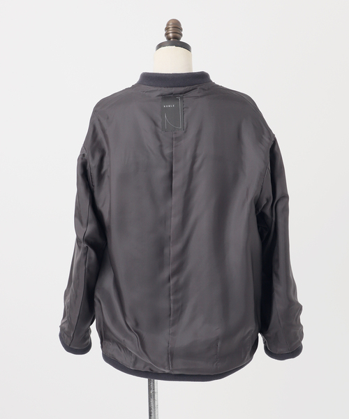NOBLE（ノーブル） ノーカラーコート コート MTRレイズドネックジップ