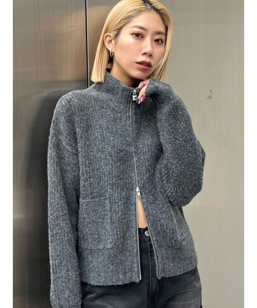 EMODA（エモダ） カーディガン 「WEB限定」ルーズハイネックリブニット