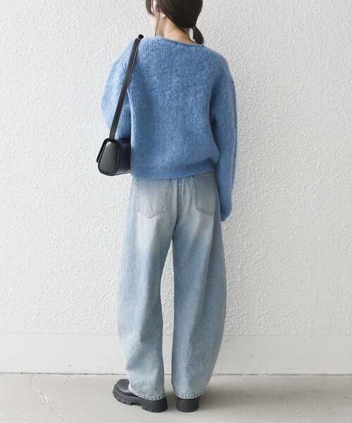 SHIPS any カーディガン any:「手洗い可能」シャギー クルーネック