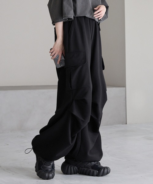 CIASENSE スウェットパンツ ジャージ ドローコードワイドスウェット