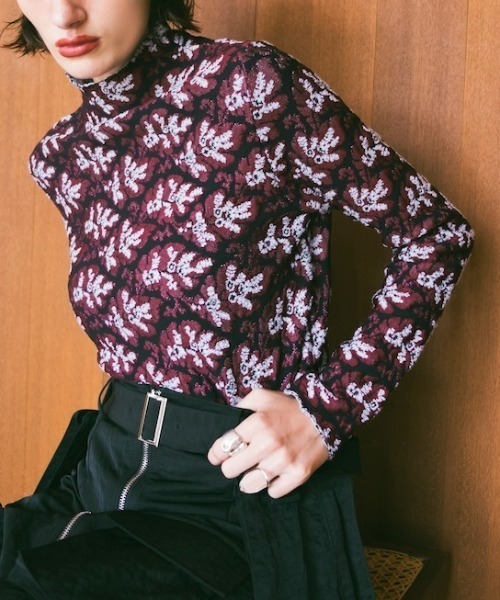 sahara（サハラ） ニット セーター Leaf Jacquard Knit/リーフ
