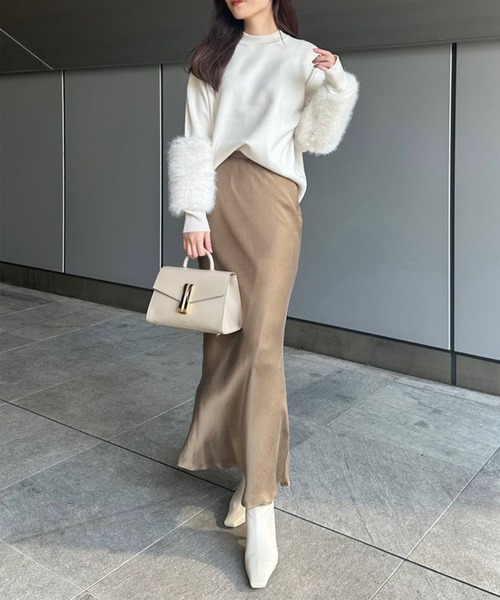 anuans（アニュアンス） スカート キュプラサテンナロースカート