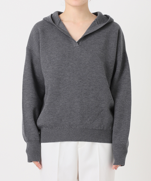 NOBLE（ノーブル） ニット 「追加」接結タック編みフードプルオーバー
