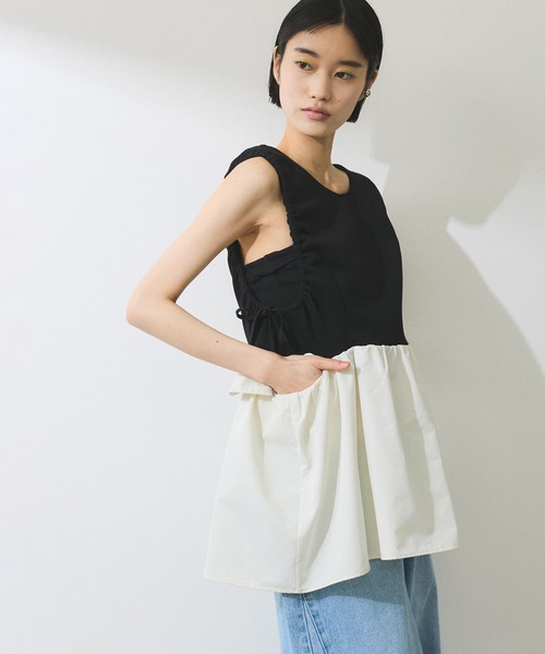 ADAM ET ROPE'（アダムエロペ） tシャツ 「WEB限定」2WAYペプラムジレ