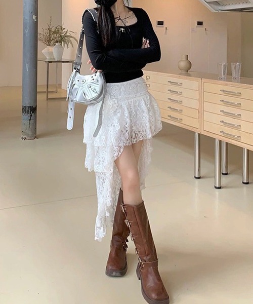 Chick スカート Asymmetrical Ruffle Skirt / アシンメトリーフリル
