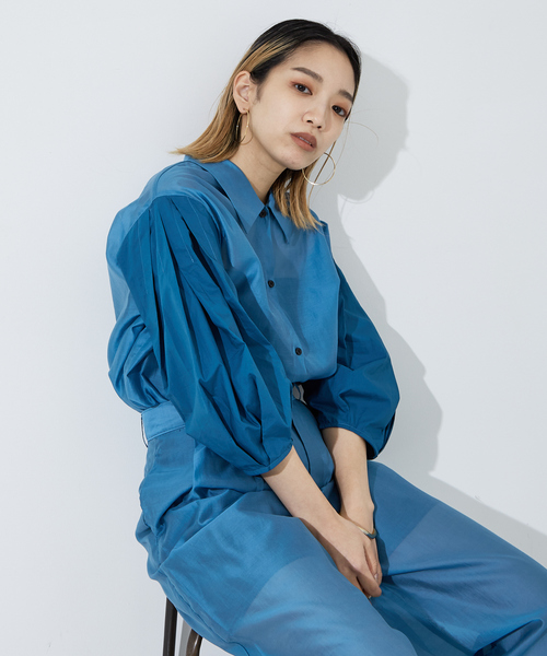 NOMINE（ノミネ） ブラウス シャツ 「セットアップ着用可」シアー