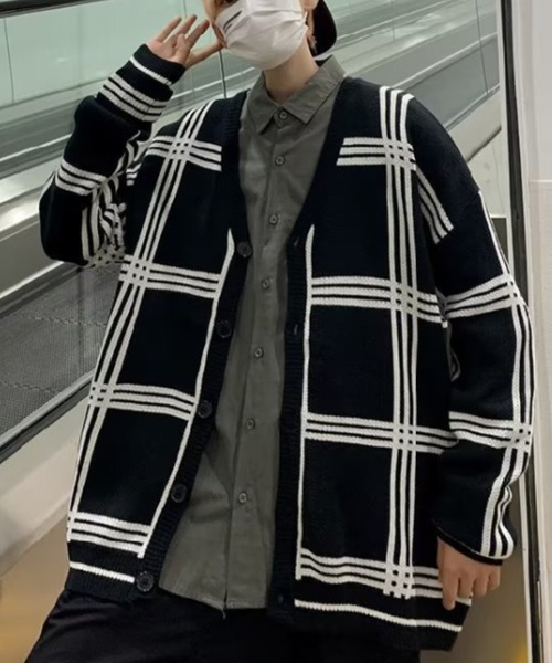 B.R.U カーディガン チェック柄オーバーサイズカーディガン / ウィン