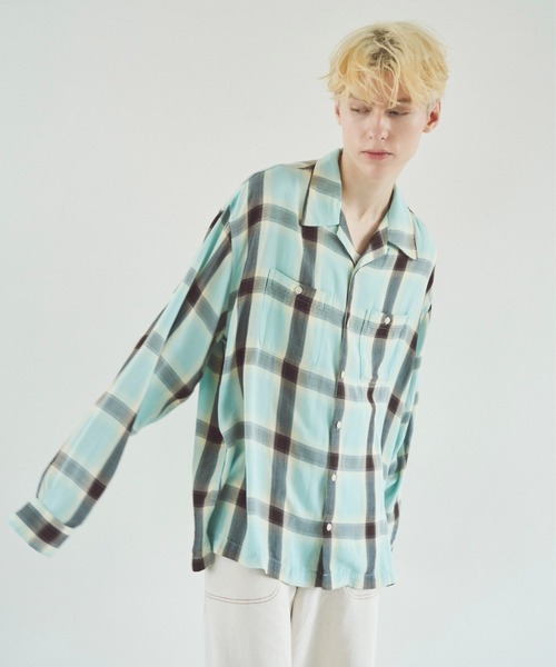 Camphor wood シャツ Rayon ombre original check shirts / レーヨン