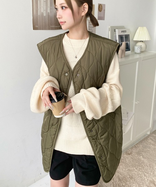 moment+ ダウンベスト ベスト キルティングベスト レディース