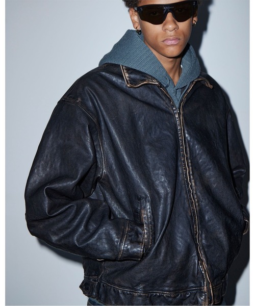 BEAMS（ビームス） ブルゾン アウター ワイドフィット ユーズド加工