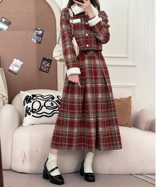 gossip!ロサンゼルス セットアップ Y2K 「セットアップ」チェック柄中