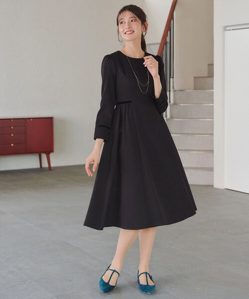 Tiaclasse ワンピース 「安田美沙子さん着用」ベロアラインフレア