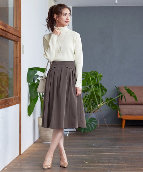 Tiaclasse スカート フラップポケットタックフレアスカート : ZOZOTOWN