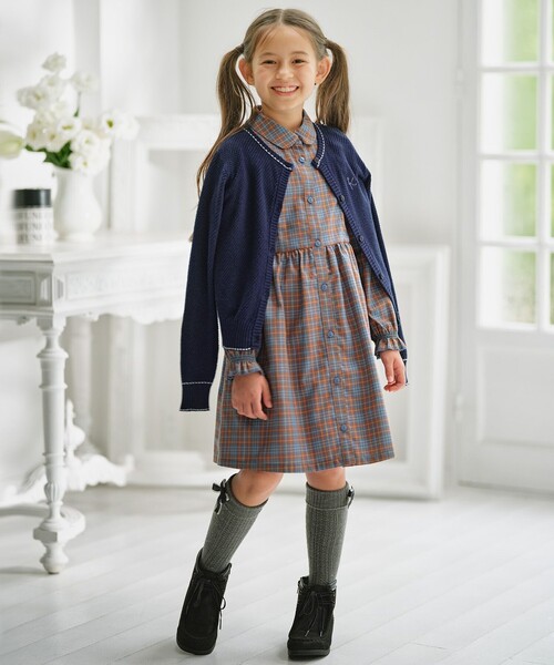 組曲（KUMIKYOKU） ワンピース 「150-160cm」リセチェックシャツ