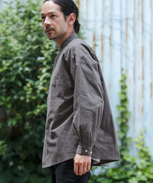 CAMBIO（カンビオ） シャツ ms5754-コットンスタンドカラー比翼シャツ