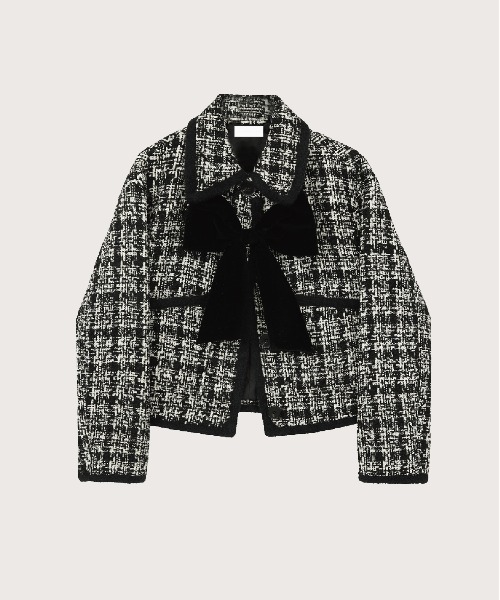 LA POMME petit（ラポミ・プチ） コート アウター Ribbon Piping Tweed