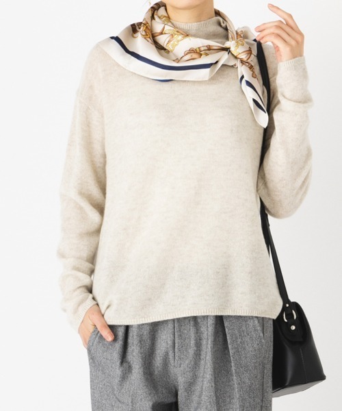 ニット セーター カシミヤ100％ ふんわり ハイネック プルオーバー