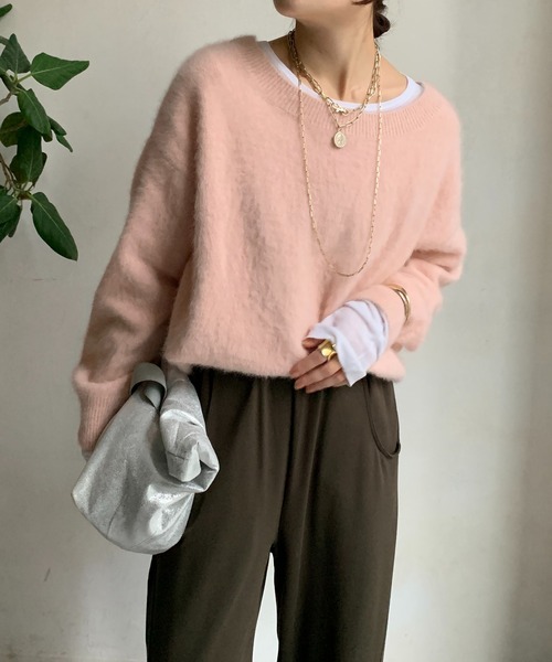 DouDou（ドゥドゥ） ニット ファーカシミヤプルオーバー レディース