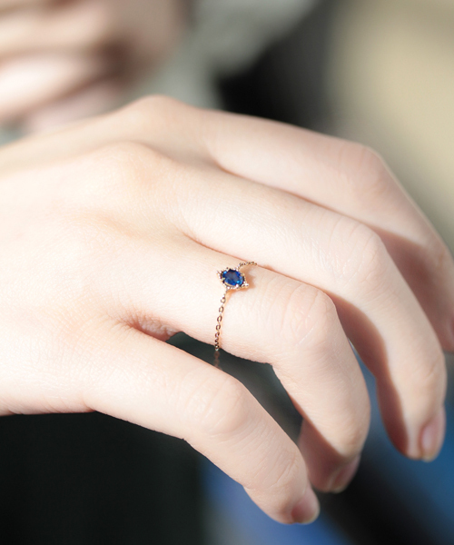 NOIR DE POUPEE（ノワールドプーペ） 指輪 リング K10 オーバル 天然石