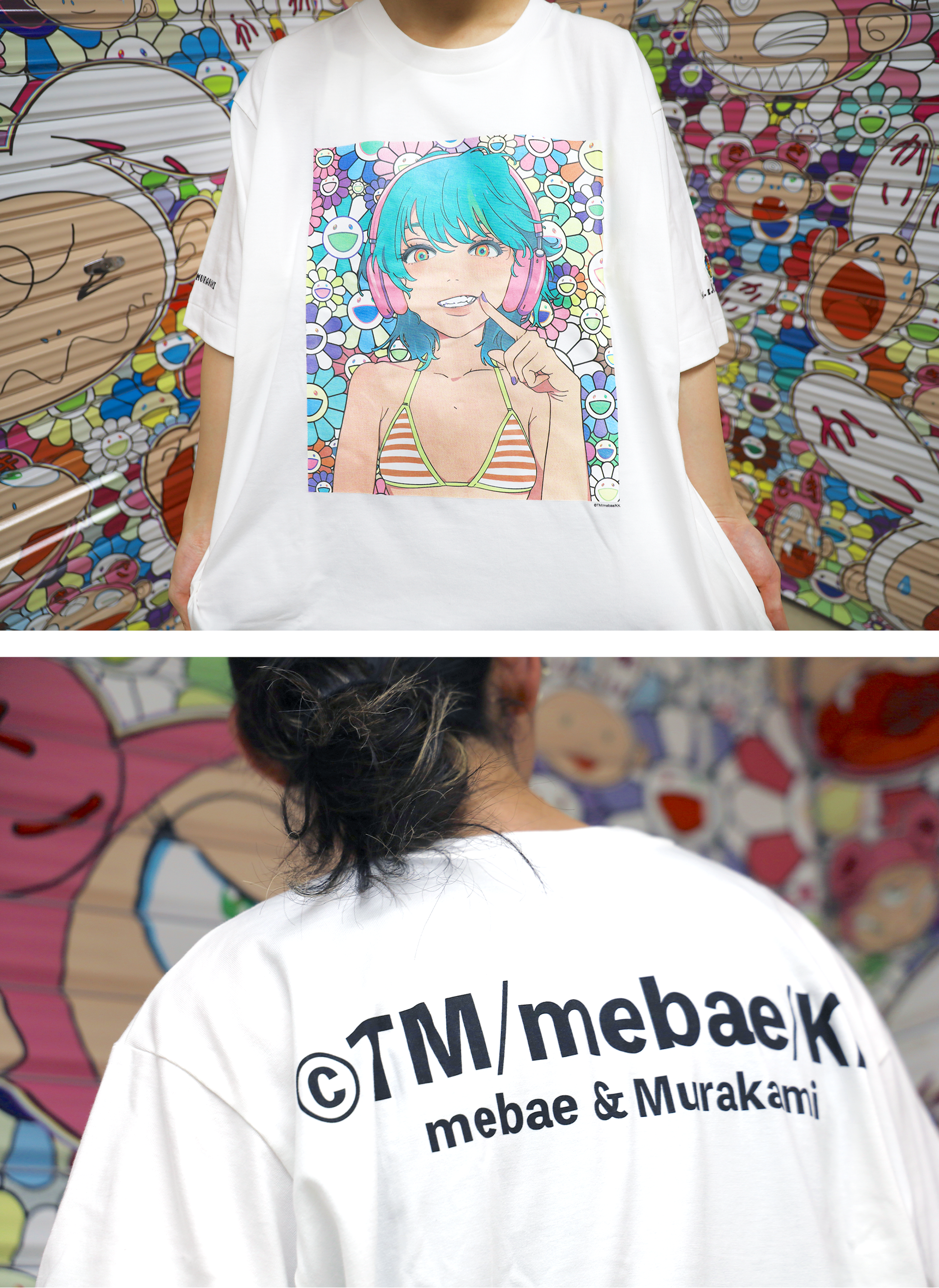 7月10日(月)20時よりWEBショップにて、mebae × 村上隆コラボTシャツ6種