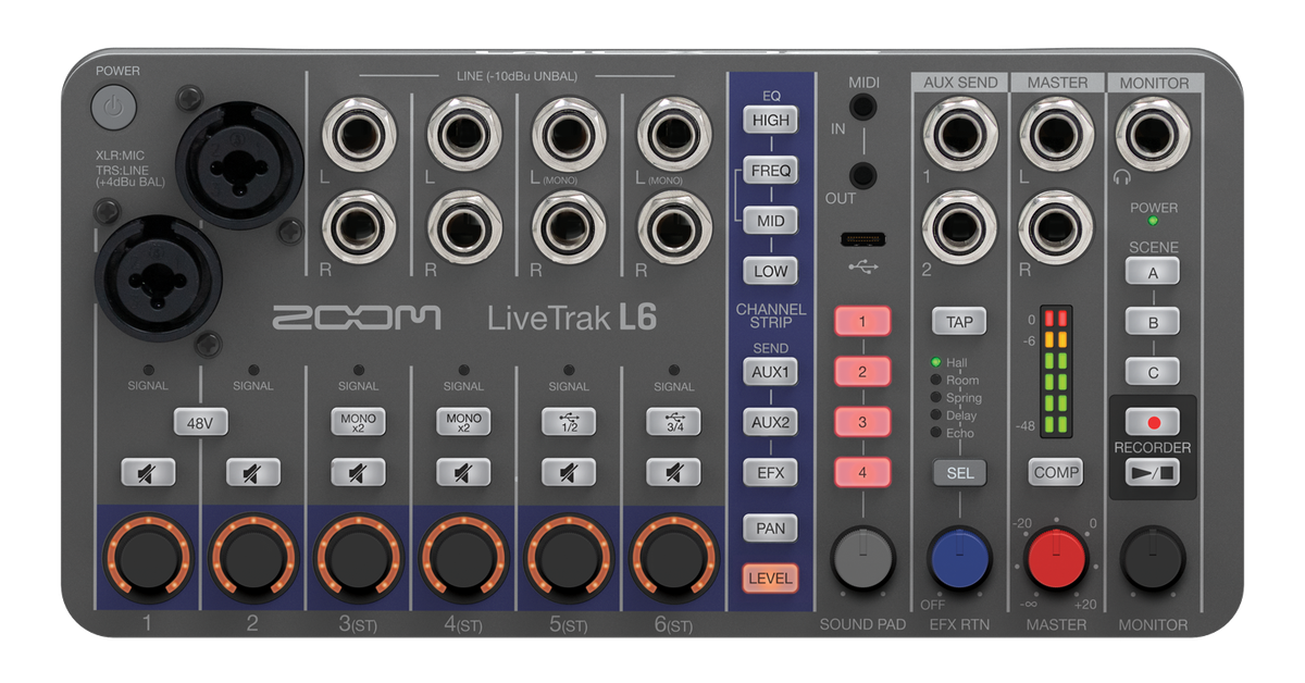 LiveTrak L6 10 Track Digital Mixer/Recorder | Buy Now | ZOOM