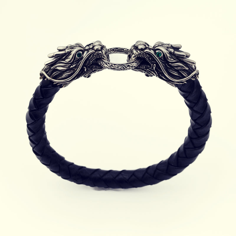 Dragon Braided Leather Bracelet | ドラゴン・ブレイデッド・レザー