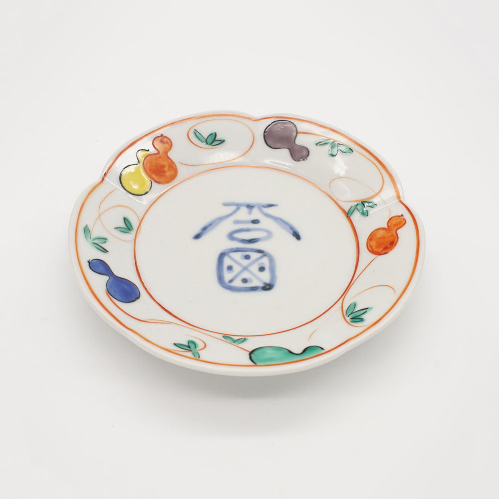 LP-12E 福字赤絵瓢文 銘々皿 – 美濃焼・呉須赤絵・テーブルウェアの