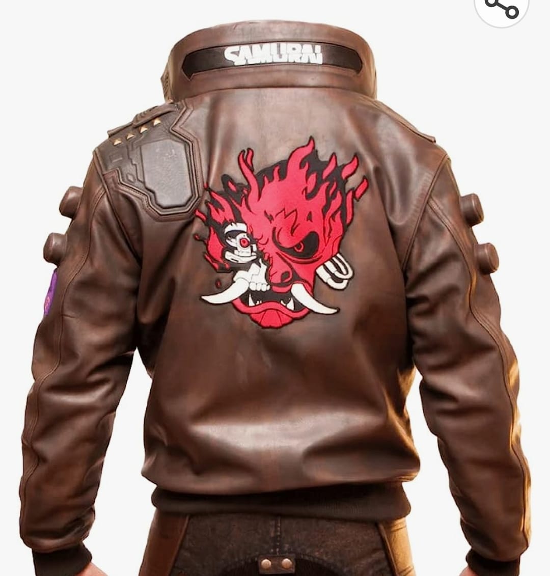 Men's Leather Cyberpunk Bomber Jacket – Unique Sculpted Design