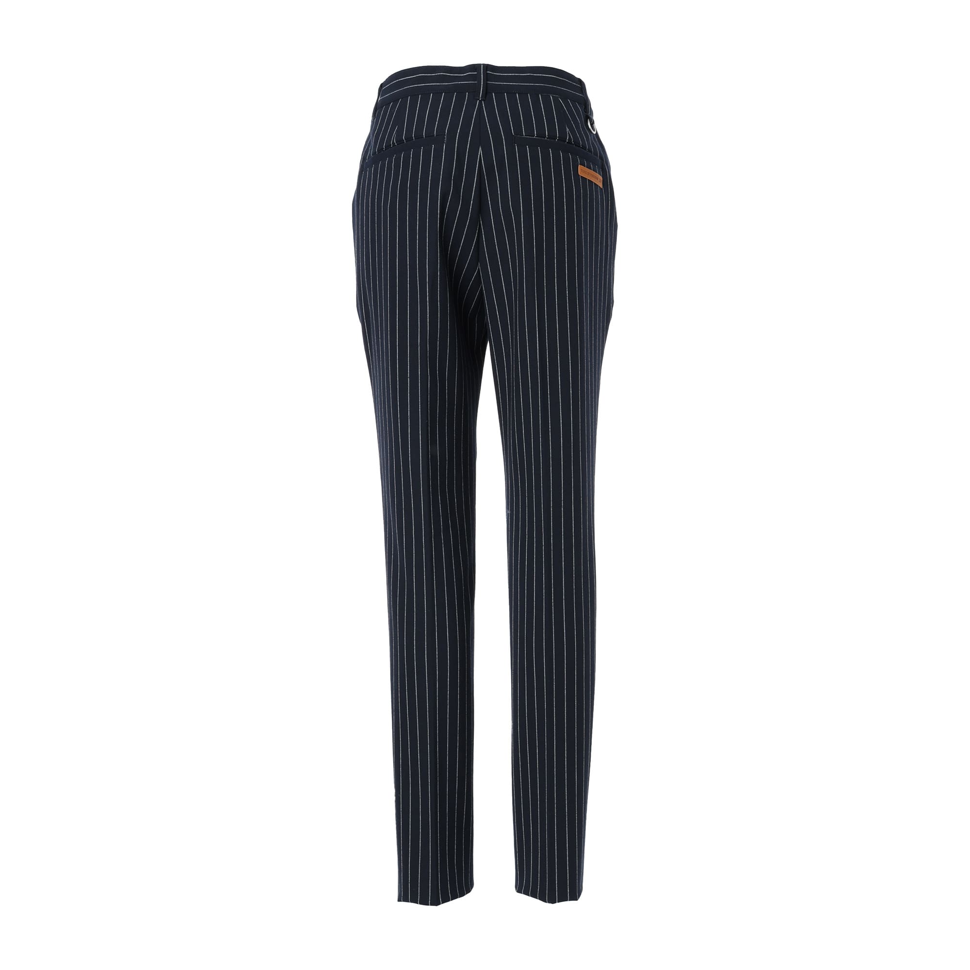 WOMEN マイクロピーチチョークストライプ ロングパンツ ミッドナイト