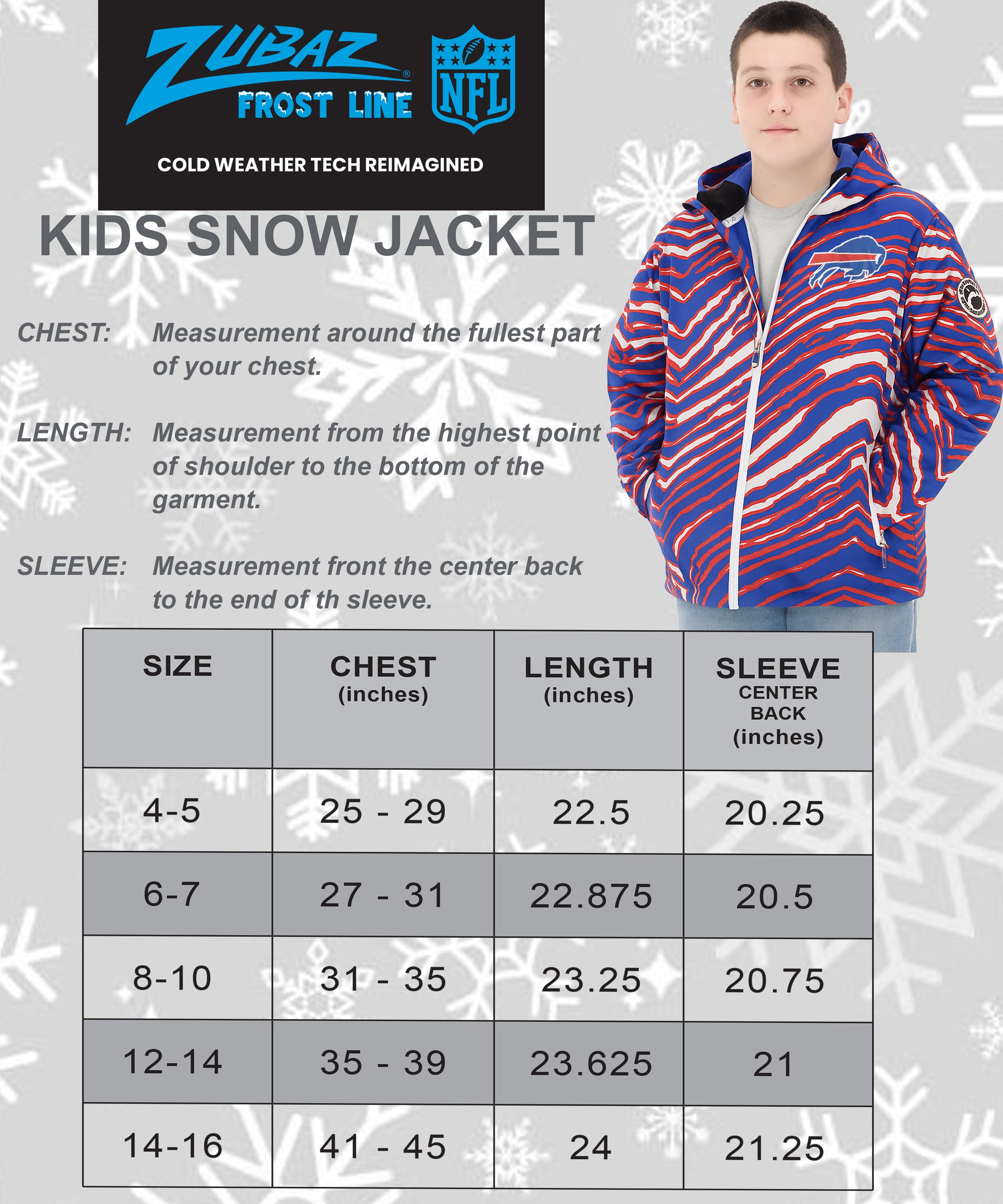 Zubaz NFL Kids Unisex Zebra Team Color Bleacher Blazer Jr Snow Jacket,