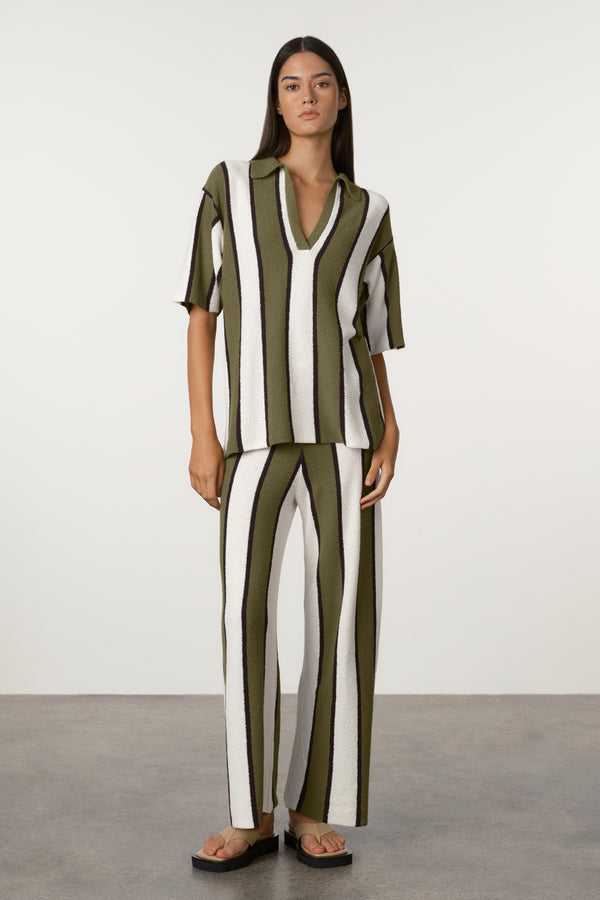 Olive Stripe Textured Knit Shirt – Zulu & Zephyr