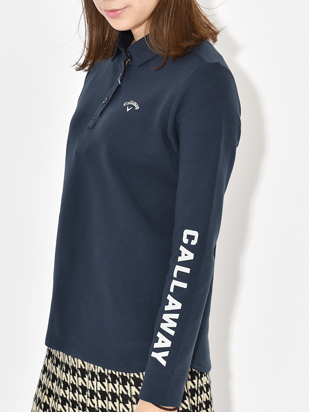 キャロウェイ ポンチ素材長袖シャツ C24233203（ネイビー