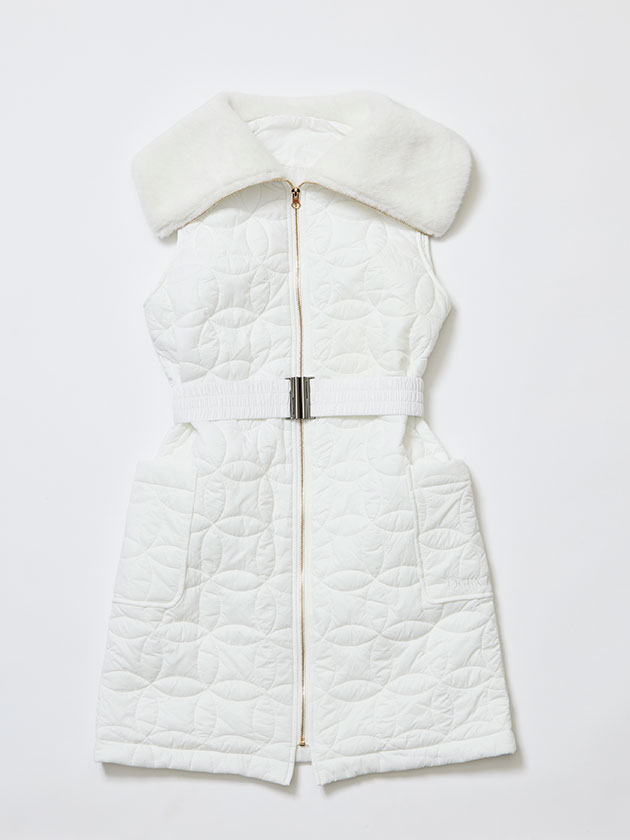 ドゥ アヴニール ファー付中綿キルティングワンピース DAO-6AH06