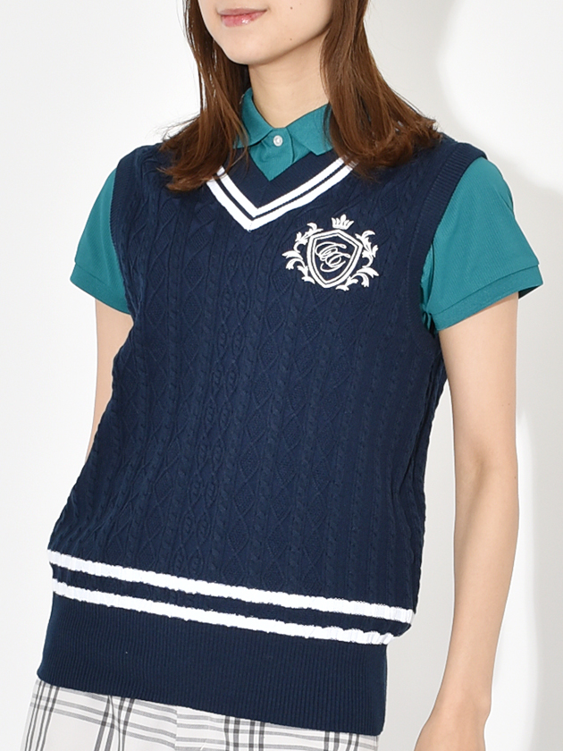 キャロウェイ Vネックニットベスト C25119200（ホワイト