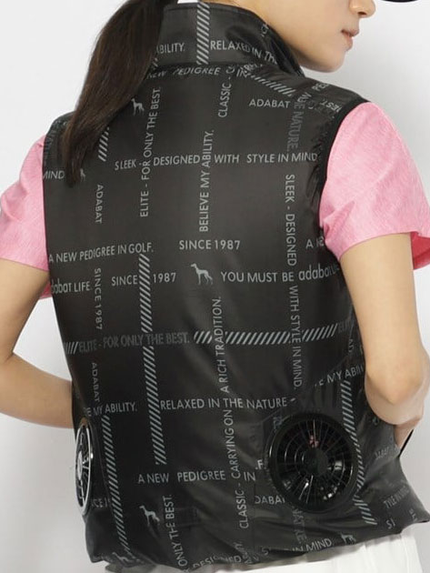 アダバット 【撥水】空調服ロゴチェックベスト C86-02490（ブラック