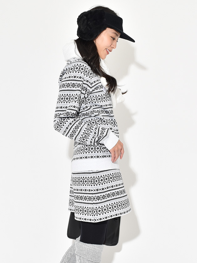 キャロウェイ ノルディック柄クルーネックニット C25218200