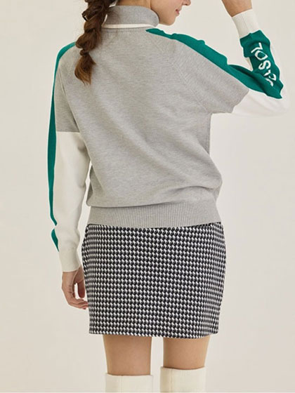 デルソルゴルフ 25年秋冬新作 ラインタートルニット 7897（ホワイト