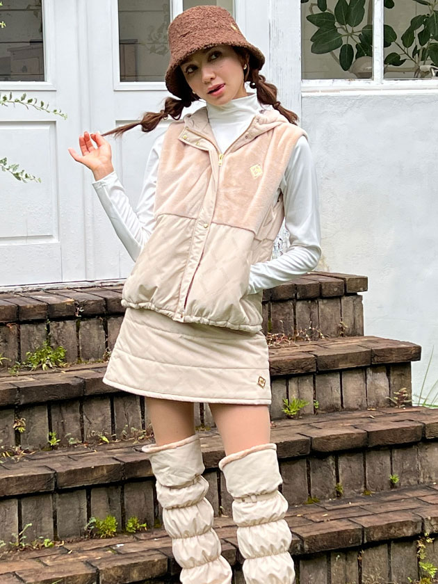 モナデルソル 25年秋冬新作 中綿スカート M0077（ホワイト