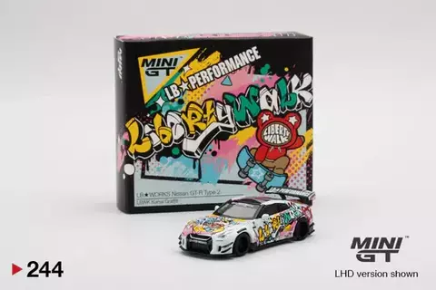 Miniatura 1:64 Nissan GT-R R35 LBWK Kuma Graffiti - Coleção